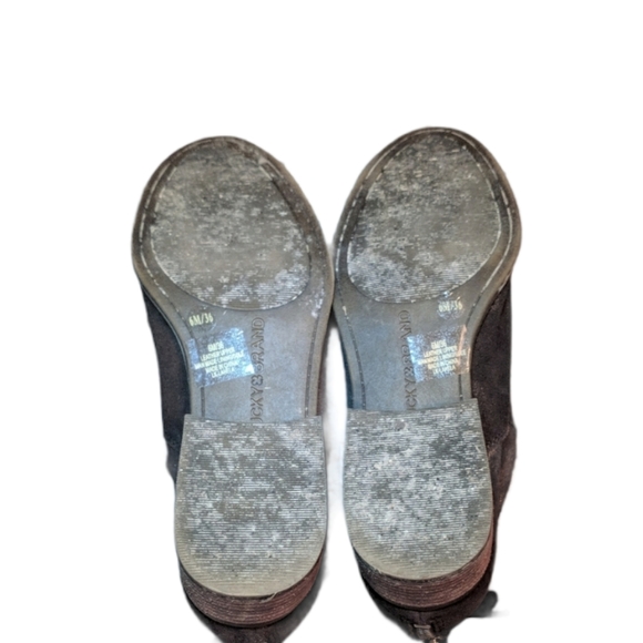 Lucky Brand Leather Suede Brown Round Toe Heeled Ankle Booties Size 6 - Picture 7 of 11